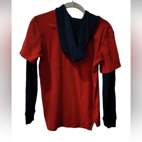 Levi's hoodie top youth size L 12-13 yrs red blue cotton long sleeves - Picture 3 of 6